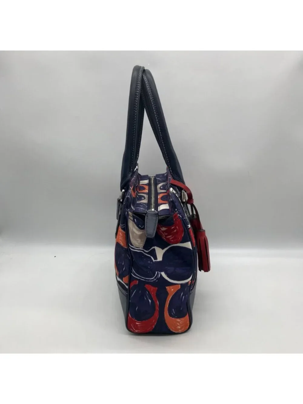 Coach Blue Canvas Legacy Heritage Candace Carryall Satchel Bag 19951